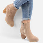 Sorique | Women’s Platform Ankle Boots with Block Heel